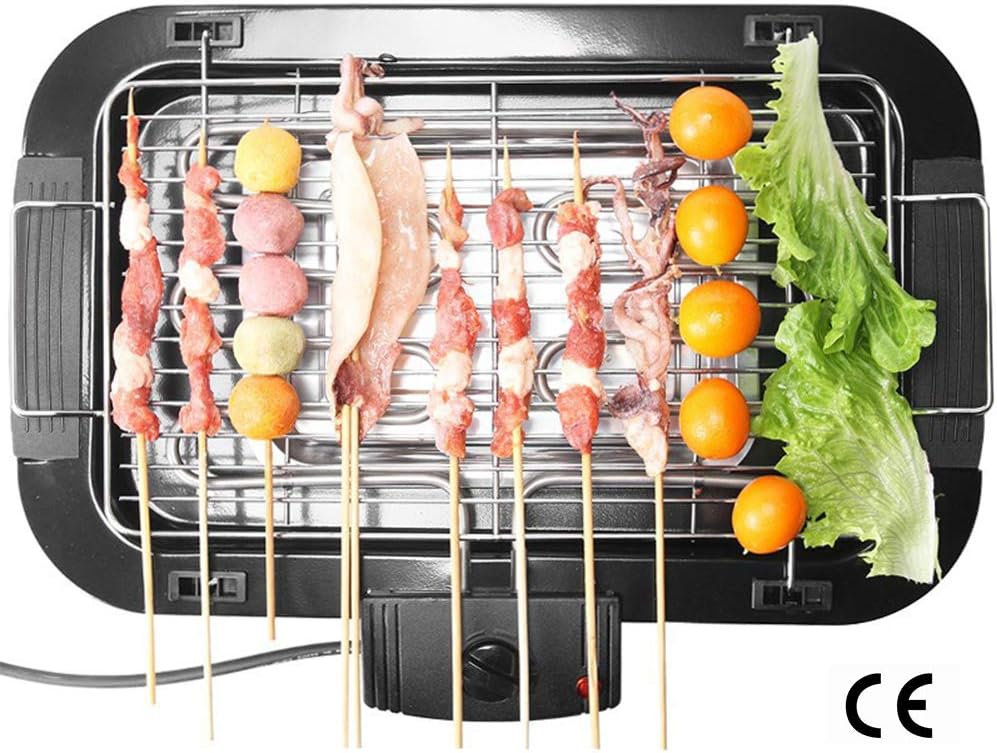 Electric Grill Indoor 2-in-1 Pancake Griddle Grill Smokeless Non-Stick with Cool-Touch Handle, 5-Level Control, 1360W