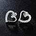 AoedeJ Open Heart Stud Earrings 925 Sterling Silver Earrings Inlay CZ Stone Girls and Women Earrings (Heart style 3)