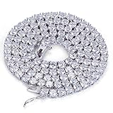 JINAO 1 Row 4MM Diamond Iced Out Chain Silver Plated Macro Pave CZ Hip Hop Tennis Necklace