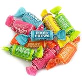 Fruit Chews - 1 Pound Bag - Assorted Candy - Chewy, Fruity and Delicious - Cherry, Lemon, Lime, Orange and Vanilla - QUEEN JAX - Individually Wrapped Candy - Fresh, Mouth Watering and Scrumptious Bulk Candy Bag - Buy In Bulk and Save!