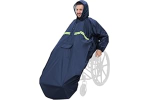 ANYOO Wheelchair Waterproof Poncho with Hood Reusable Cover Lightweight Poncho Cloak perfect for Adult