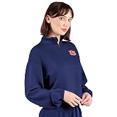 CERTO NCAA Women's Cropped Quarter-Zip Pullover, Lightweight Sweatshirt with Long Sleeves and Relaxed Fit, Casual Wear