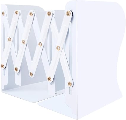 Amazon Co Jp ブックスタンド 伸縮自在 オフィス 本立て 卓上収納 本 雑誌 書類入り ブックエンド 倒れない 仕切りスタンド 金属製 おしゃれ 整理用品 ホワイト 文房具 オフィス用品