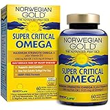 Norwegian Gold - Super Critical Omega - Omega 3 fish oil supplement - burpless - brain, heart, and joint health -60 softgel capsules - a Renew Life brand