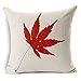 Wonder4 Sofa Pillow Case, Decorative Leaf Pillow Case 18 x 18 Cotton Linen Fabric (C)