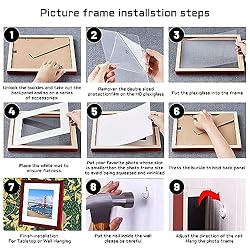 9x9 inch Wood Picture Frame for Wall Hanging or