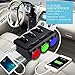 YAKER 3-Socket Cigarette Lighter Power Adapter, 2-Port 12/24V DC Cigarette Lighter Splitter Outlet Power Plug with Car Charger for iPhone iPhone7s/7/7 Plus,iPad, Samsung Galaxy
