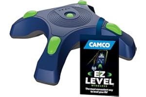 Camco Camper/RV EZ Level - Features Illuminated Indicator Lights & Automatic Shut-Off Function when Not In-Use - Simultaneously Monitor RV Level on Both Axis - Smartphone Compatible (25507)