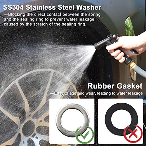 IRRIGLAD Hose Nozzle 4 Pack, Full Size Pistol Grip Water Nozzle Sprayer with Threaded Front, High Pressure Nozzle, Adjustable Spray Water Flow for Watering Plants, Showering Pet, Washing Car, Cleaning