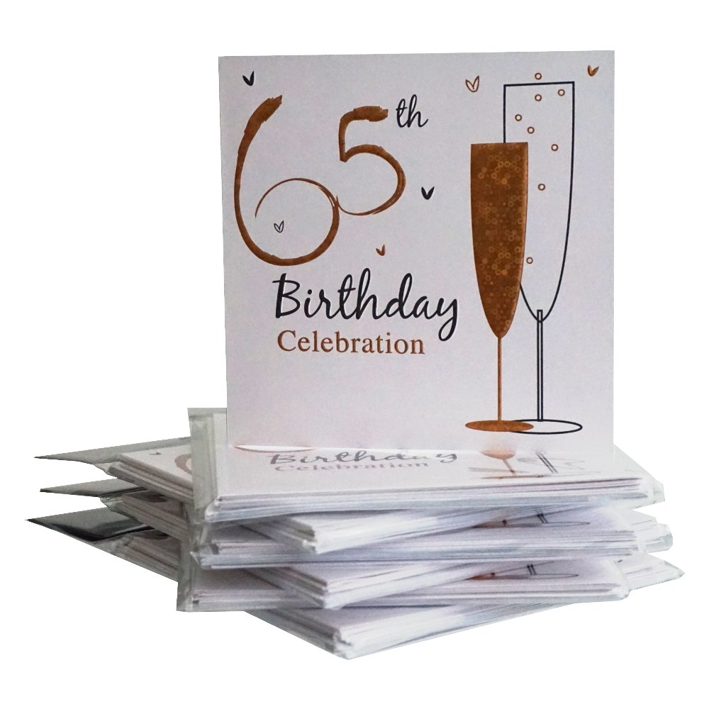 65th Birthday Party Invitations {Holographic} 36 Multipack Cards With Envelopes