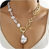 Big Pearl Necklace Chunky Pearl Necklace for Women Pearls Choker Necklaces Pearls Pendant Dainty Drop Long Necklaces