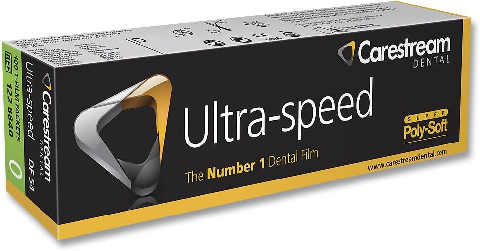 Carestream Health 1228840 Ultraspeed Film DF-54 #0 Polysoft 100/Bx