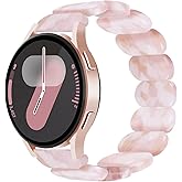HAYONLIY Resin Stretchy Bands Compatible with Samsung Galaxy Watch 7 FE 6 5 4 40mm 44mm/5 Pro 45mm/Watch 6 4 Classic 43mm 47mm 42mm 46mm/Active 2,20mm Oval Elastic Strap for Women Men
