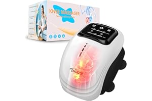 ZHIXJIA Knee Massager with Heat, 3-in-1 Smart Portable, 3 Vibration Modes and 3 Heating Levels LED Vitality Joints Knee Massager, Gift for Men and Women, White