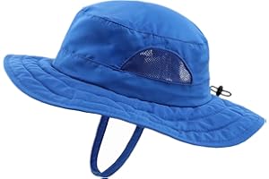 Connectyle Kids Sun Hat for Boys Girls Wide Brim Bucket Hat UPF 50+ Sun Protection Hat Breathable Summer Beach Hat