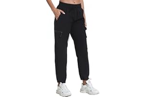 RROSSEYZ Women's Hiking Pants with Pockets - Travel Lounge Outdoor Quick Drying Lightweight Water Resistant Joggers