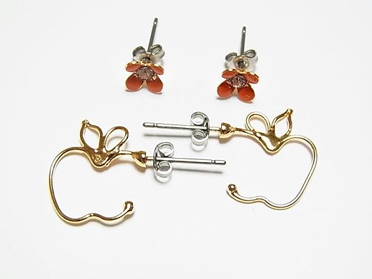 Amazon ルチカ Luccica 林檎シルエット フープ ピアス オレンジ リンゴ 花 りんご アップル フラワー フルーツ 果物 メルヘン アクセサリー ジュエリー 個性的 おもしろ おしゃれ レディース ピアス 通販