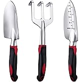 FANHAO Garden Tool Set, 3 Piece Heavy Duty Garden Trowels Cast-Aluminum Garden Hand Shovels with Non-Slip Rubber Grip, Idea f