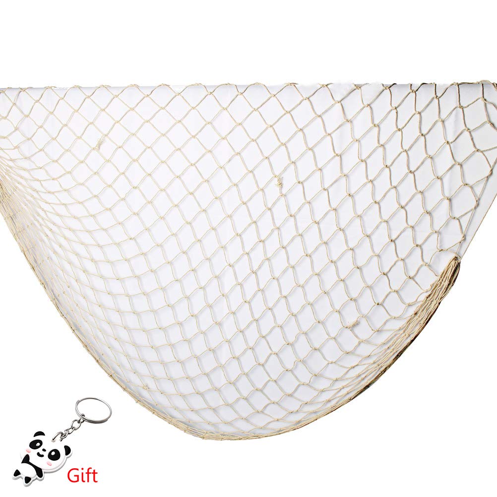 Beige Decorative Fishing Net, Wowot Nautical Fish Net for Party Wall
