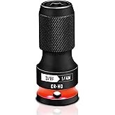 BLACKROBOT Quick Release Impact Bit Holders 3/8-Inch Square Drive to 1/4-Inch Hex Socket Adapter, CR-MO Steel, Red