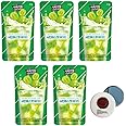 Korean Covenienve Store Drink Pouch Sampler Set - 5 PACK 10 PACK (grape, strawberry, blue lemonade, peach ice tea, shine muscat) + dalgaru yakgwa mirror (SHINE MUSCAT 5 PACK)
