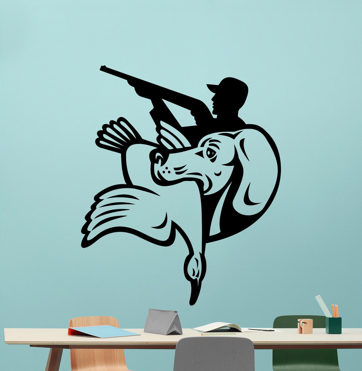 Hunter Wall Decal Duck Hunting Shotgun Wild Bird Hunting