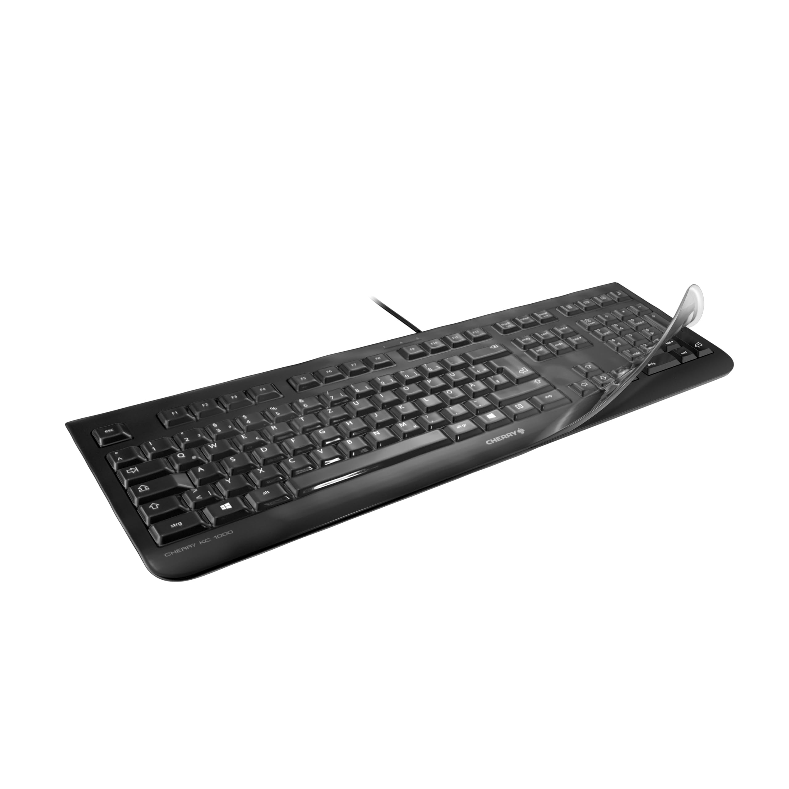 CHERRY WetEx, Flexible Keyboard Protection Film for CHERRY KC 1000, DC 2000, DW 3000, ISO-Layout, Protection against Soiling from Liquids, Dust, Debris — image 1