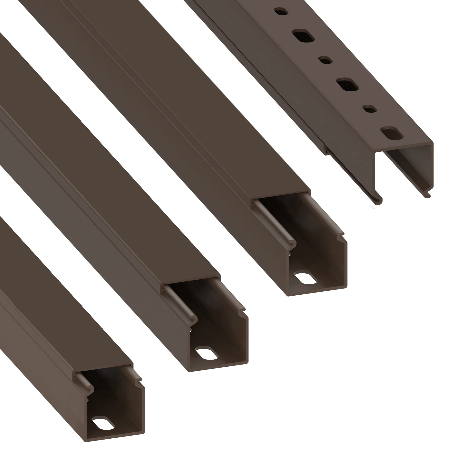 Habengut Cable Duct (with Mounting Hole in Base) 25 x 25 mm PVC Colour: Brown Length 4 m (4 x 1 m Length)