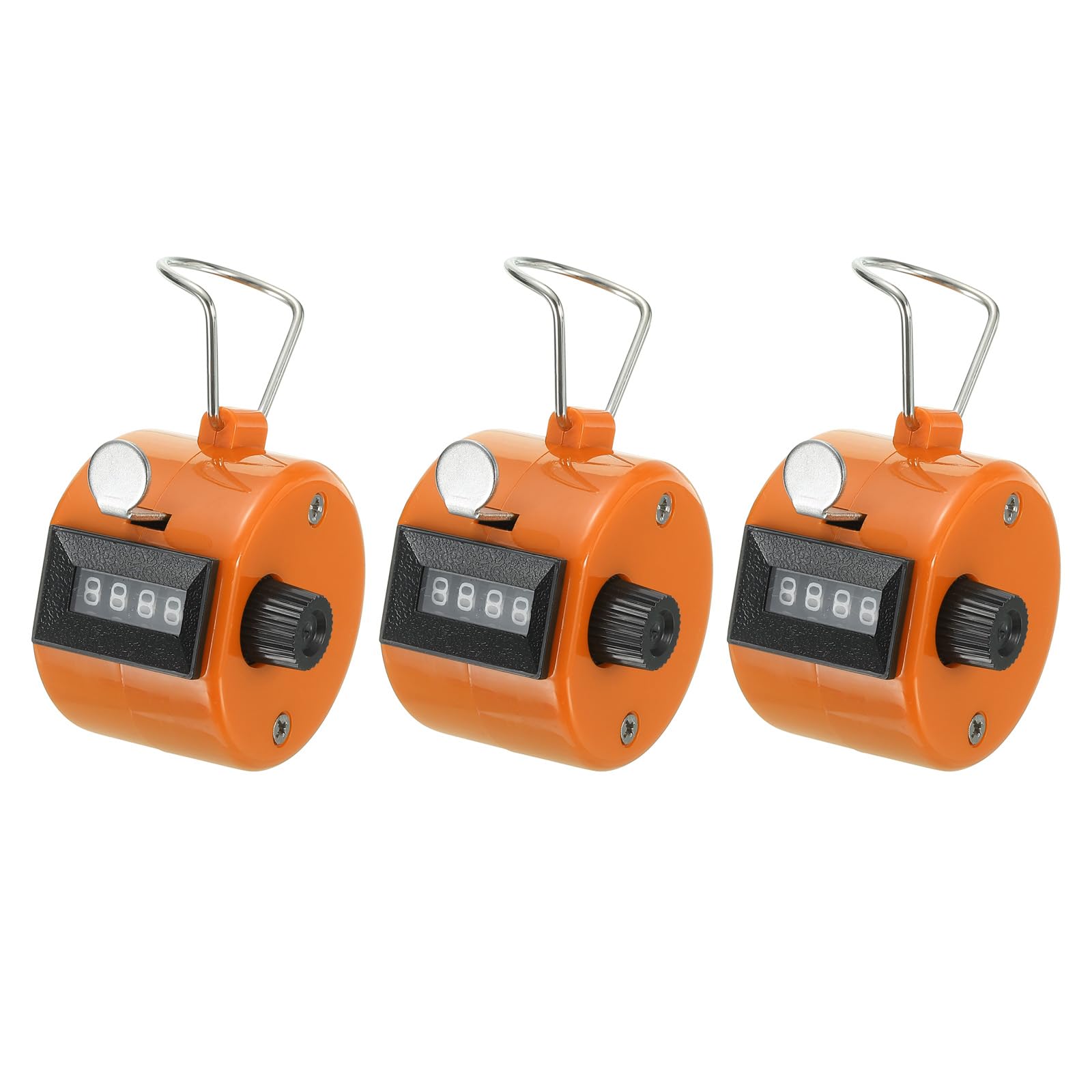PATIKIL Clicker Counter, 3 Pack Handheld Tally Counter Mechanical 4-Digit Number Click Pitch Counter for Coaching Knitting, Golf, Lap, Fishing, Orange