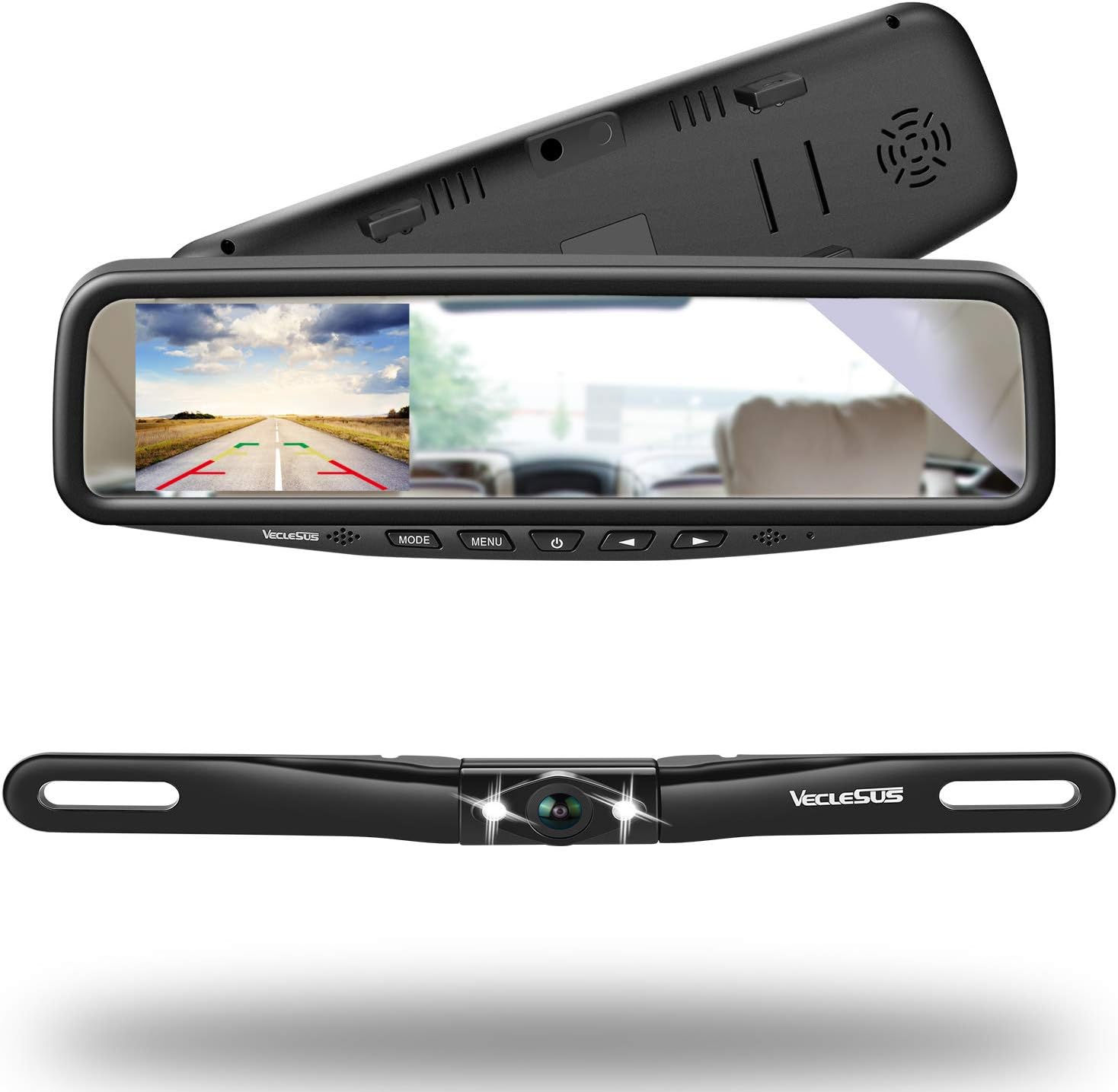 VECLESUS Backup Camera Kit For All Cars 4 3 In Mirror ... how to wire backup camera to stay on 