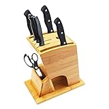 Bamboo Knife Block, Universal Durable Steak Knives