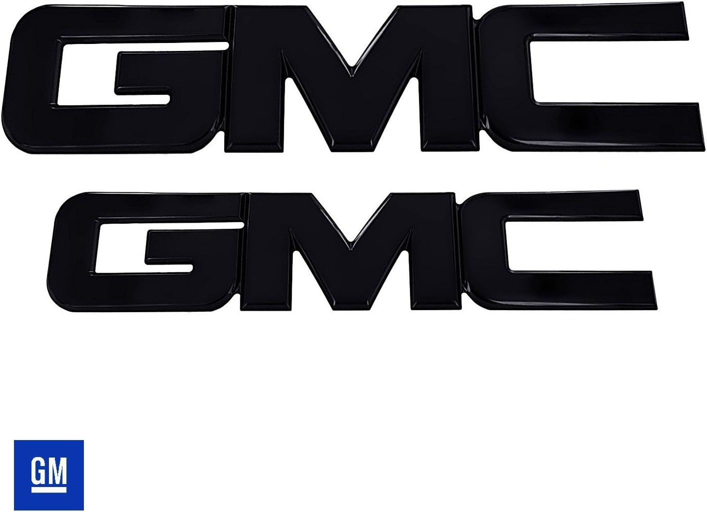 AMI 96514K GMC'' Grille & Tailgate Emblem- Black Powder coat, 2 Pack