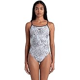 Arena Womens Arena Performance Women's White Floral Lace Back Swimsuit