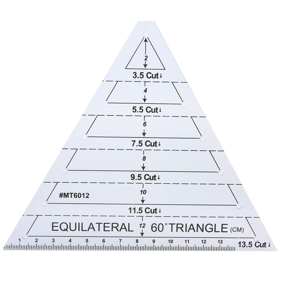 Photo 1 of 60 Degree Equilateral Triangle Quilting Ruler Acrylic Triangle High Transparency Original Scale Tailor Maker Ruler for Quilting