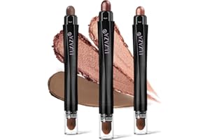 LUXAZA 3PCS Eyeshadow Stick,Shimmer Red And Matte Brown Cream Eyeshadow Pencil Crayon with Crease-proof Formula,Waterproof & Long Lasting Eye Shadow Sticks Set