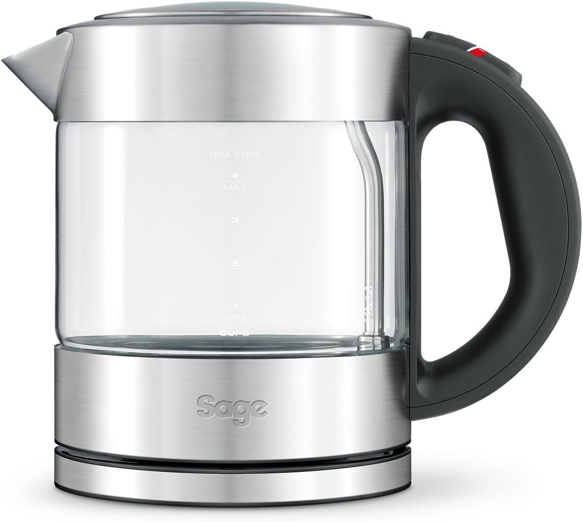Sage the Compact Glass Kettle [BKE395UK] , 1L, Silver Amazon.co.uk Kitchen & Home