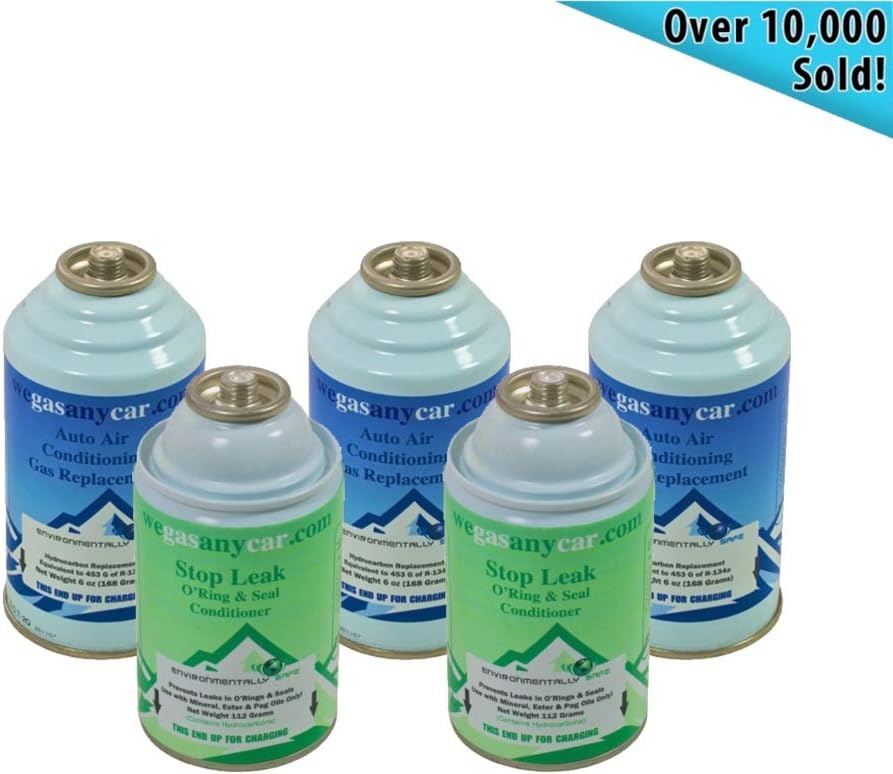 Car Aircon Air Con 3 Top Up 2 Leak Stopper Recharge Refill Regas DIY