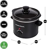Hamilton Beach Mighty Mini 1.8L Slow Cooker 90W 3 Heat Settings HBSC020B view 3