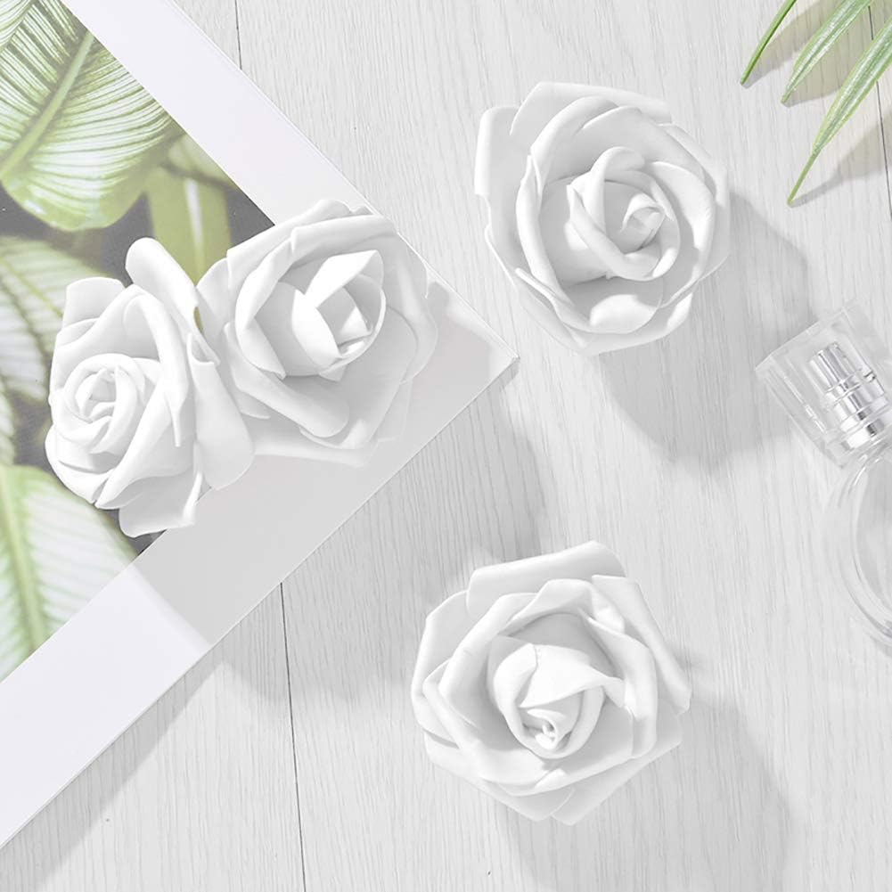 Warmiehomy Artificial Flower Foam Rose, 50 Pcs Real Touch Artificial Roses for DIY Bouquets Wedding Party, Garden, Office - Image 4