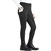 FitsT4 Sports Girls Riding Pants Full Seat High Waist Kids Equestrian Breeches Horse Schooling Tights Zipper Pockets