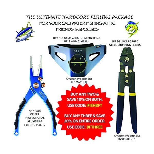BITE-Professional-Aluminum-Saltwater-Fishing-Pliers-Spring-Loaded-Rubber-Insert-Grips-Tungsten-Carbide-Cutters-WITH-a-SET-of-REPLACEMENT-CARBIDE-CUTTERS-PREMIUM-CLIP-SHEATH