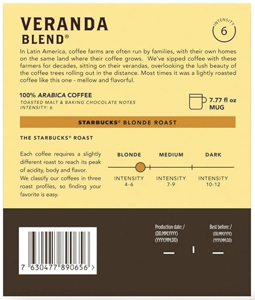 STARBUCKS® VERANDA BLEND® STARBUCKS® BY NESPRESSO® FOR VERTUO