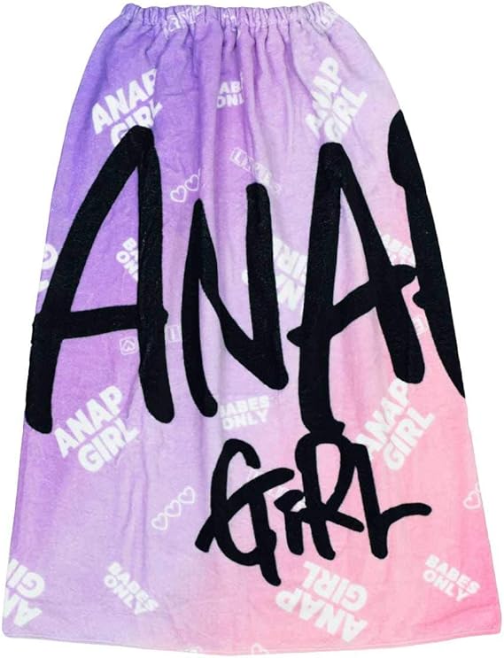 Amazon Co Jp アスナロ 巻きタオル タオル ラップタオル 女の子 ロゴ 子供80 パープル 服 ファッション小物