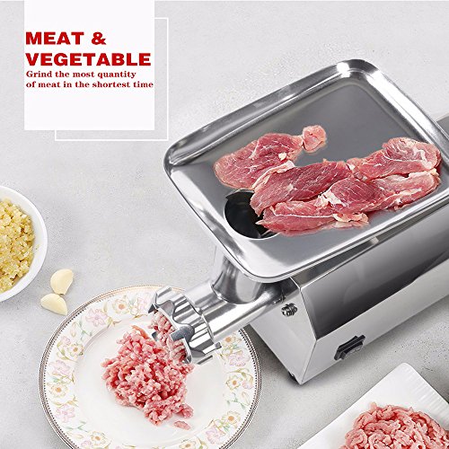 Meat Grinder Electric, iPstyle Heavy Duty Stainless Steel Food Grinder Machine Tool Set with Attachment Designed, Effortlessly Grind for Pasta Meat Vegetables Fruits 1200W - Thumbnail 2
