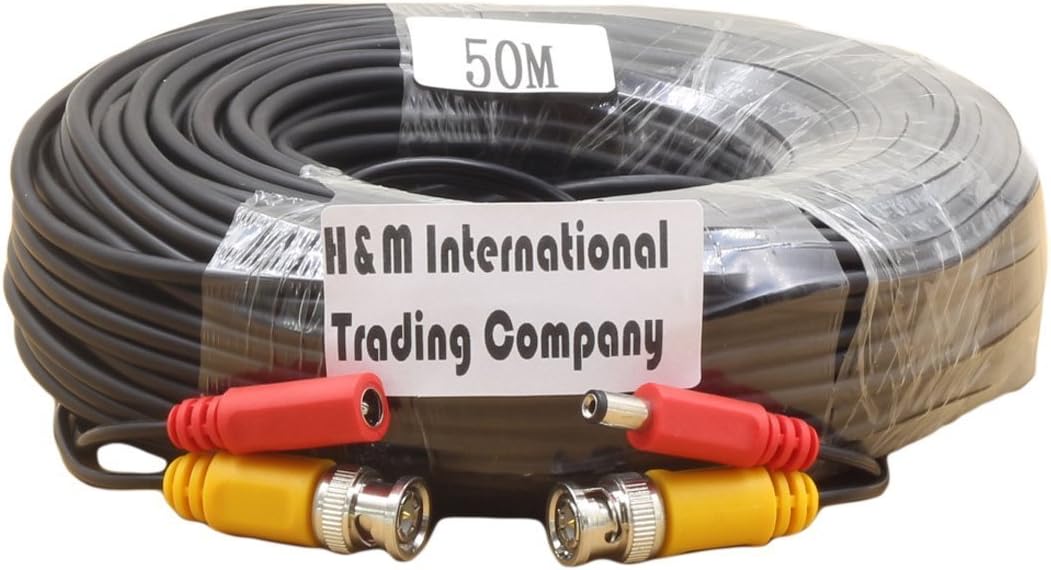 Generic BNC Video and DC Power Extension Cable/lead with Connector for Surveillance Cameras /CCTV Security Camera Connector 50m