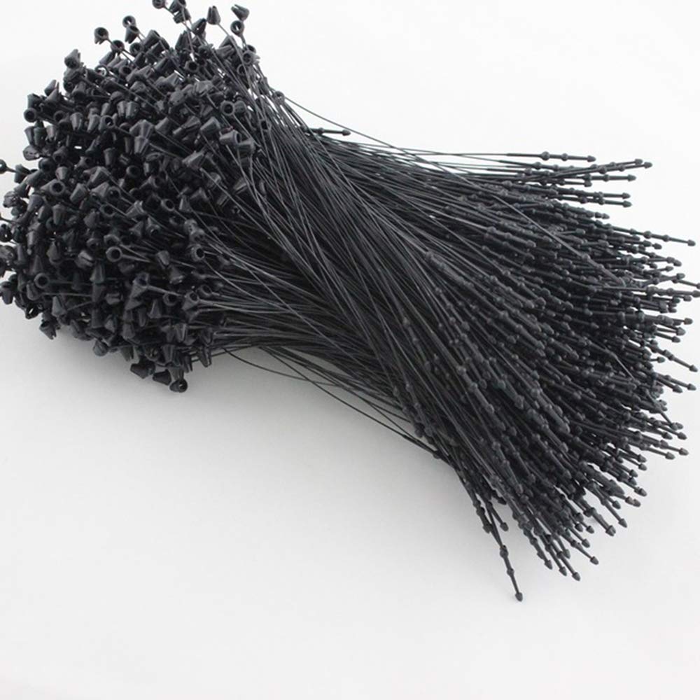 Yesallwas 5" 2000Pcs Plastic Tag Fastener Black 5 Inch,Plastic Paper Price Tagging Fastener Snap Lock Pin Security Loop for Hang Tags Price Tags or Clothing Tag etc