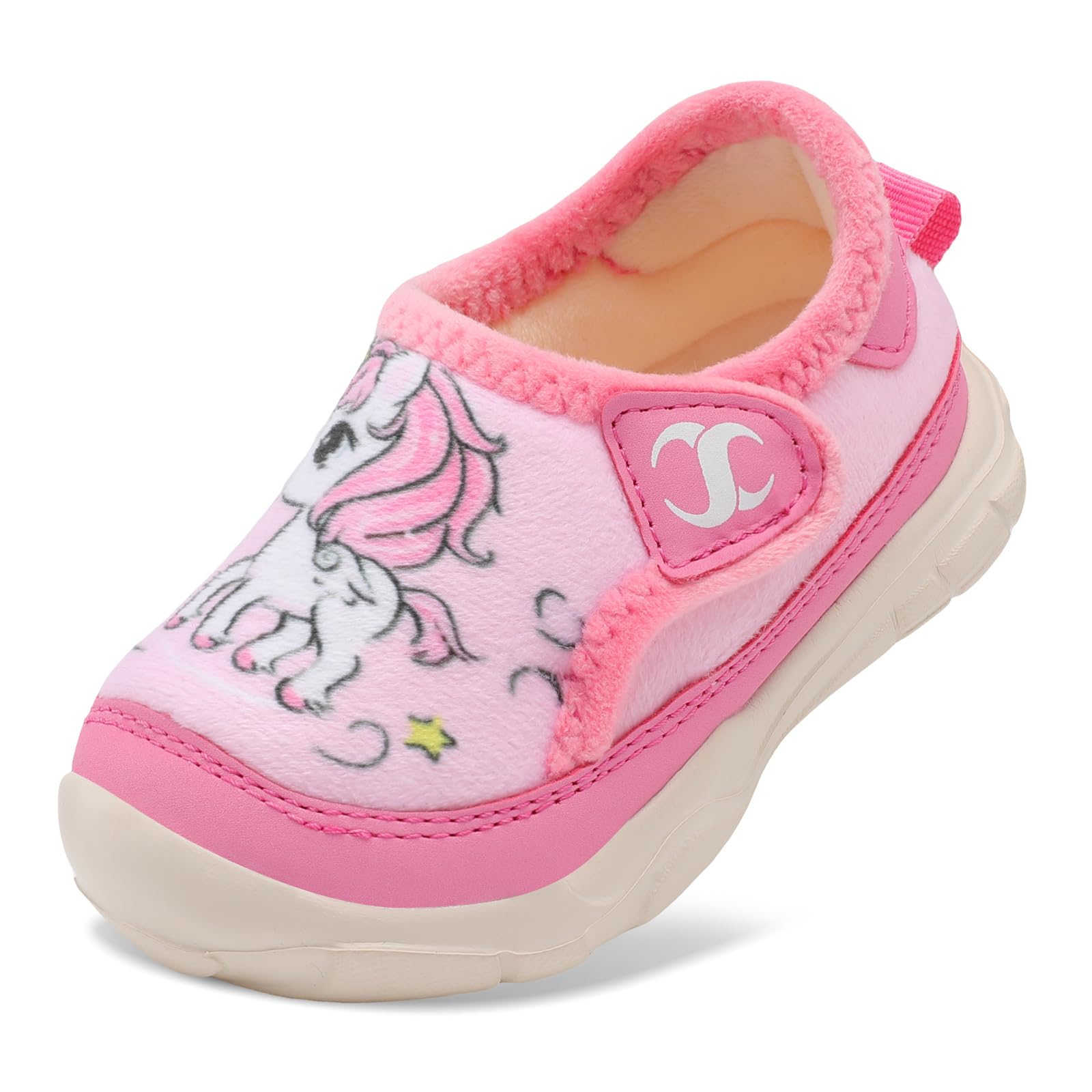Photo 1 of Scurtain Toddler Slippers Cute Girls House Slippers Non-Slip Walk Sneakers kids slippers Warm Socks for Home Girls Snow Shoes Outdoor Toddler Shoes Pink Horse Toddler 11