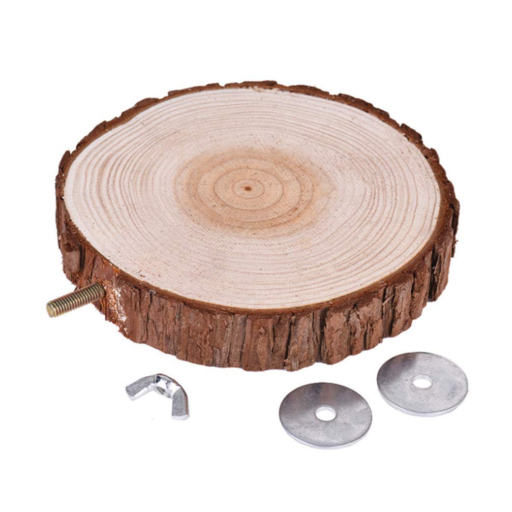 POPETPOP Round Wooden Springboard Pet Parrot Wood Platform Stand Rack Toy for Bird Cage Providing Branch Perches and Station Board for Birds