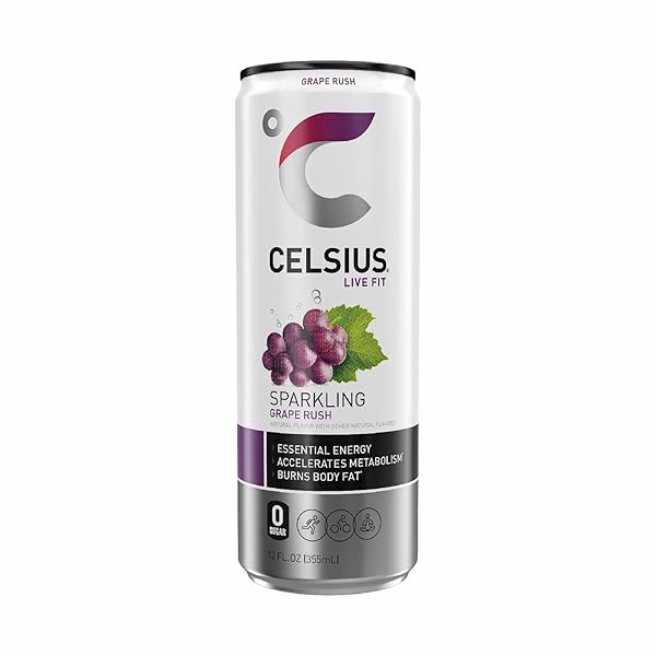 CELSIUS RTD SPARKLING GRAPE RUSH, 12 OUNCE