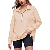 BLENCOT Women Half Zip Oversized Sweatshirts Long Sleeve Fleece Trendy Cropped Pullover Workout Warm Tops with Pockets S-2XL